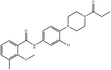N-[3-chloro-4-(4-propanoylpiperazin-1-yl)phenyl]-2-methoxy-3-methylbenzamide Structural