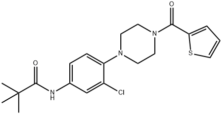 N-{3-chloro-4-[4-(2-thienylcarbonyl)-1-piperazinyl]phenyl}-2,2-dimethylpropanamide Structural