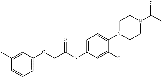 N-[4-(4-acetyl-1-piperazinyl)-3-chlorophenyl]-2-(3-methylphenoxy)acetamide Structural