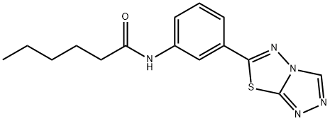 N-[3-([1,2,4]triazolo[3,4-b][1,3,4]thiadiazol-6-yl)phenyl]hexanamide Structural