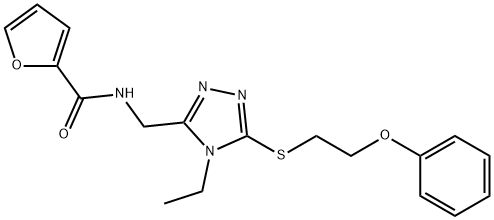 N-({4-ethyl-5-[(2-phenoxyethyl)sulfanyl]-4H-1,2,4-triazol-3-yl}methyl)furan-2-carboxamide Structural