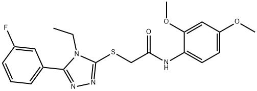 N-(2,4-dimethoxyphenyl)-2-{[4-ethyl-5-(3-fluorophenyl)-4H-1,2,4-triazol-3-yl]sulfanyl}acetamide Structural