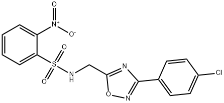 N-[[3-(4-chlorophenyl)-1,2,4-oxadiazol-5-yl]methyl]-2-nitrobenzenesulfonamide Structural