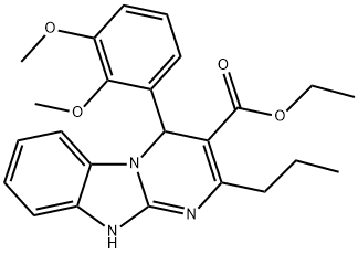 ethyl 4-(2,3-dimethoxyphenyl)-2-propyl-1,4-dihydropyrimido[1,2-a]benzimidazole-3-carboxylate Structural