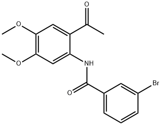 N-(2-acetyl-4,5-dimethoxyphenyl)-3-bromobenzamide Structural