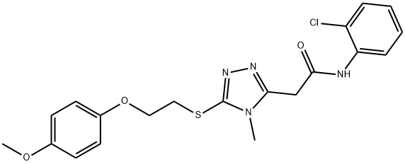 N-(2-chlorophenyl)-2-(5-{[2-(4-methoxyphenoxy)ethyl]sulfanyl}-4-methyl-4H-1,2,4-triazol-3-yl)acetamide Structural