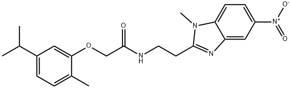 N-[2-(1-methyl-5-nitrobenzimidazol-2-yl)ethyl]-2-(2-methyl-5-propan-2-ylphenoxy)acetamide Structural