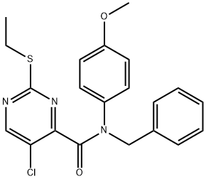N-benzyl-5-chloro-2-ethylsulfanyl-N-(4-methoxyphenyl)pyrimidine-4-carboxamide Structural