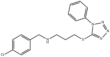 N-(4-chlorobenzyl)-N-{3-[(1-phenyl-1H-tetraazol-5-yl)sulfanyl]propyl}amine Structural