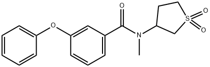 N-(1,1-dioxidotetrahydro-3-thienyl)-N-methyl-3-phenoxybenzamide Structural