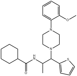 N-(1-(4-(2-methoxyphenyl)piperazin-1-yl)-1-(thiophen-2-yl)propan-2-yl)cyclohexanecarboxamide Structural