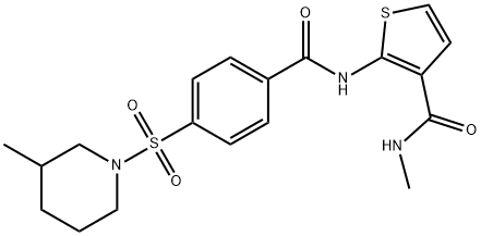 N-methyl-2-(4-((3-methylpiperidin-1-yl)sulfonyl)benzamido)thiophene-3-carboxamide Structural