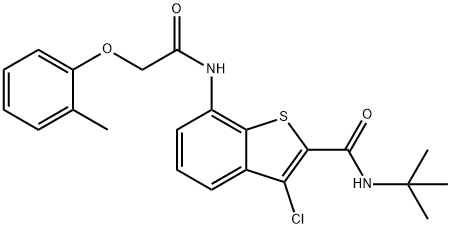 N-tert-butyl-3-chloro-7-{[(2-methylphenoxy)acetyl]amino}-1-benzothiophene-2-carboxamide Structural