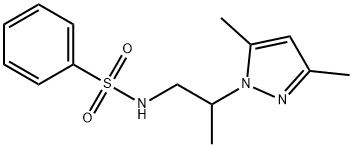 N-[2-(3,5-dimethyl-1H-pyrazol-1-yl)propyl]benzenesulfonamide Structural