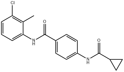 N-(3-chloro-2-methylphenyl)-4-[(cyclopropylcarbonyl)amino]benzamide Structural