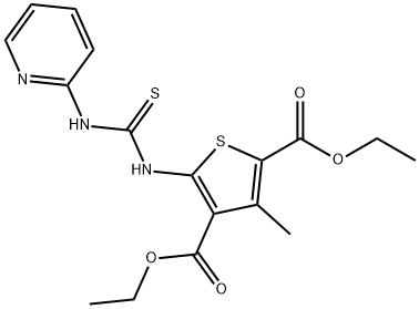 diethyl 3-methyl-5-{[(2-pyridinylamino)carbothioyl]amino}-2,4-thiophenedicarboxylate Structural