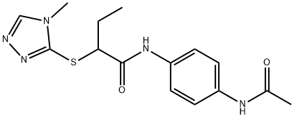 N-[4-(acetylamino)phenyl]-2-[(4-methyl-4H-1,2,4-triazol-3-yl)sulfanyl]butanamide Structural