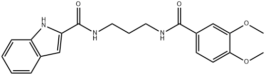 N-[3-[(3,4-dimethoxybenzoyl)amino]propyl]-1H-indole-2-carboxamide Structural