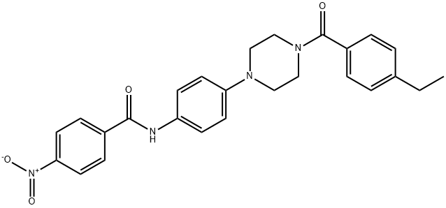 N-(4-{4-[(4-ethylphenyl)carbonyl]piperazin-1-yl}phenyl)-4-nitrobenzamide Structural