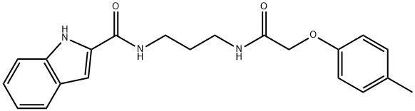 N-(3-{[(4-methylphenoxy)acetyl]amino}propyl)-1H-indole-2-carboxamide Structural
