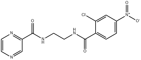 N-(2-{[(2-chloro-4-nitrophenyl)carbonyl]amino}ethyl)pyrazine-2-carboxamide Structural
