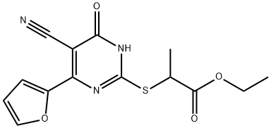 ethyl 2-{[5-cyano-4-(furan-2-yl)-6-oxo-1,6-dihydropyrimidin-2-yl]sulfanyl}propanoate Structural