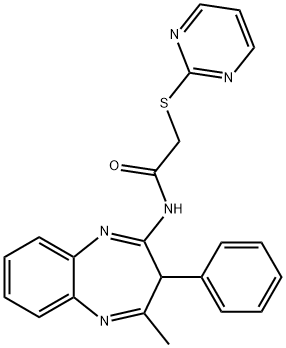 N-(4-methyl-3-phenyl-3H-1,5-benzodiazepin-2-yl)-2-(pyrimidin-2-ylsulfanyl)acetamide Structural