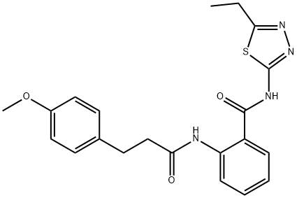 N-(5-ethyl-1,3,4-thiadiazol-2-yl)-2-{[3-(4-methoxyphenyl)propanoyl]amino}benzamide Structural