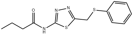 N-{5-[(phenylsulfanyl)methyl]-1,3,4-thiadiazol-2-yl}butanamide Structural