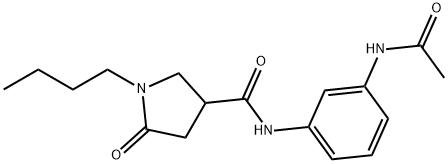 N-[3-(acetylamino)phenyl]-1-butyl-5-oxopyrrolidine-3-carboxamide Structural