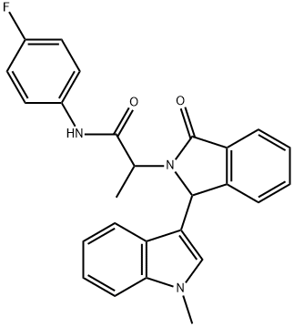 N-(4-fluorophenyl)-2-[1-(1-methyl-1H-indol-3-yl)-3-oxo-1,3-dihydro-2H-isoindol-2-yl]propanamide Structural