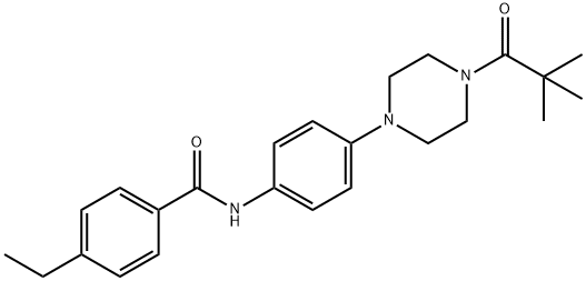 N-{4-[4-(2,2-dimethylpropanoyl)-1-piperazinyl]phenyl}-4-ethylbenzamide Structural