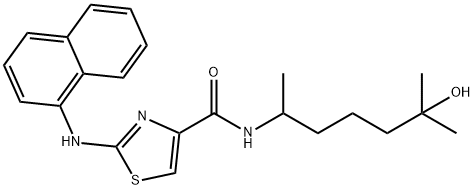 N-(6-hydroxy-6-methylheptan-2-yl)-2-(naphthalen-1-ylamino)-1,3-thiazole-4-carboxamide Structural