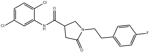 N-(2,5-dichlorophenyl)-1-[2-(4-fluorophenyl)ethyl]-5-oxopyrrolidine-3-carboxamide Structural