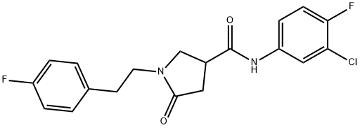 N-(3-chloro-4-fluorophenyl)-1-[2-(4-fluorophenyl)ethyl]-5-oxopyrrolidine-3-carboxamide Structural