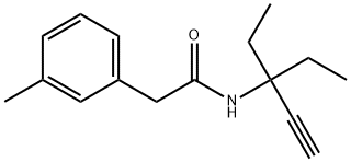 N-(3-ethylpent-1-yn-3-yl)-2-(3-methylphenyl)acetamide Structural