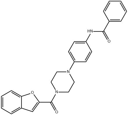 N-{4-[4-(1-benzofuran-2-ylcarbonyl)-1-piperazinyl]phenyl}benzamide Structural