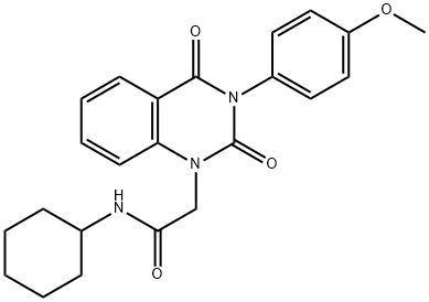 N-cyclohexyl-2-(3-(4-methoxyphenyl)-2,4-dioxo-3,4-dihydroquinazolin-1(2H)-yl)acetamide Structural