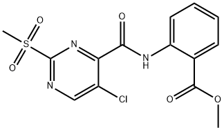 methyl 2-({[5-chloro-2-(methylsulfonyl)-4-pyrimidinyl]carbonyl}amino)benzoate Structural