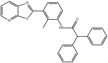 N-(2-methyl-3-(thiazolo[5,4-b]pyridin-2-yl)phenyl)-2,2-diphenylacetamide Structural