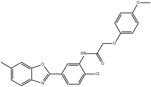 N-[2-chloro-5-(6-methyl-1,3-benzoxazol-2-yl)phenyl]-2-(4-methoxyphenoxy)acetamide Structural