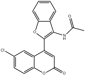 N-[2-(6-chloro-2-oxochromen-4-yl)-1-benzofuran-3-yl]acetamide Structural