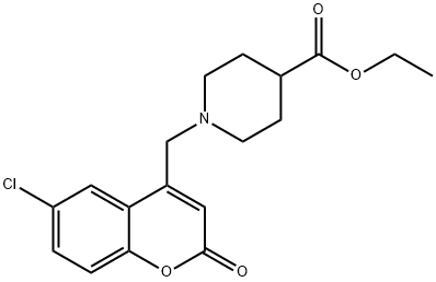 ethyl 1-[(6-chloro-2-oxochromen-4-yl)methyl]piperidine-4-carboxylate Structural