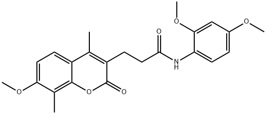 N-(2,4-dimethoxyphenyl)-3-(7-methoxy-4,8-dimethyl-2-oxochromen-3-yl)propanamide Structural