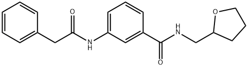 N-(oxolan-2-ylmethyl)-3-[(2-phenylacetyl)amino]benzamide Structural