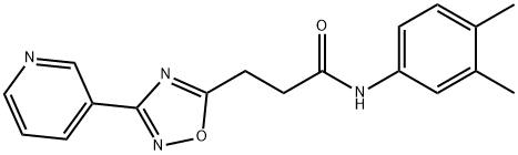 N-(3,4-dimethylphenyl)-3-[3-(pyridin-3-yl)-1,2,4-oxadiazol-5-yl]propanamide Structural