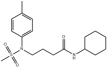 N-cyclohexyl-4-[(4-methylphenyl)(methylsulfonyl)amino]butanamide Structural