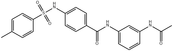 N-[3-(acetylamino)phenyl]-4-{[(4-methylphenyl)sulfonyl]amino}benzamide Structural