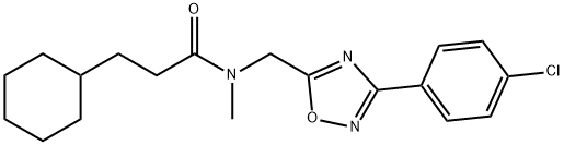 N-{[3-(4-chlorophenyl)-1,2,4-oxadiazol-5-yl]methyl}-3-cyclohexyl-N-methylpropanamide Structural