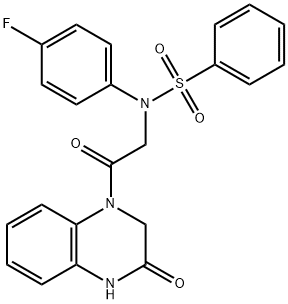 N-(4-fluorophenyl)-N-[2-oxo-2-(3-oxo-3,4-dihydroquinoxalin-1(2H)-yl)ethyl]benzenesulfonamide Structural